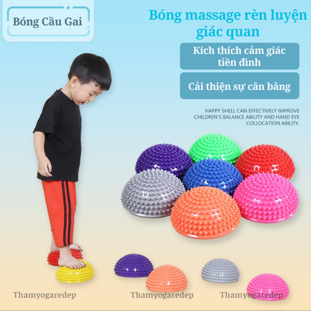 Cầu gai massage chân hỗ trợ bàn chân bẹt cho bé , Giúp bé vận động, luyện giác quan hoặc mẹ tập Yoga Gym