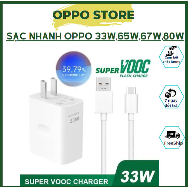 Sạc 33W Oppo/Realme,Bộ Sạc Chính Hãng Oppo/Realme, Sạc Nhanh Oppo/Realme 33W,65W, Củ và Cáp Sạc Nhan