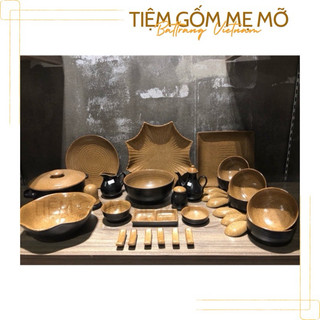 Set bộ đồ ăn men gốm theo yêu cầu - gốm sứ Bát Tràng phong cách Nhật Bản