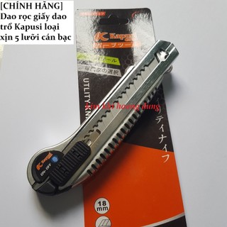 [CHÍNH HÃNG] Dao rọc giấy dao trổ Kapusi loại xịn 5 lưỡi cán bạc
