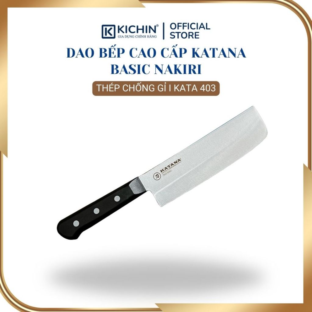 Dao bếp cao cấp KATANA Basic Nakiri - Dao thái rau củ KATA403 (165mm)