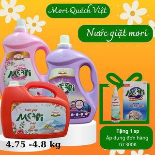 Nước giặt mori hương Comfor/Lovely, có hương giúp quần áo thơm tho mà không cần xả vải, can 4.75kg