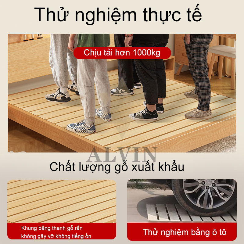 ALVIN Giường Ngủ Giường Pallet Gỗ Thông Mới  Đẹp Chất Lượng gỗ thật 100%1m8/1m5/1m2 | BigBuy360 - bigbuy360.vn