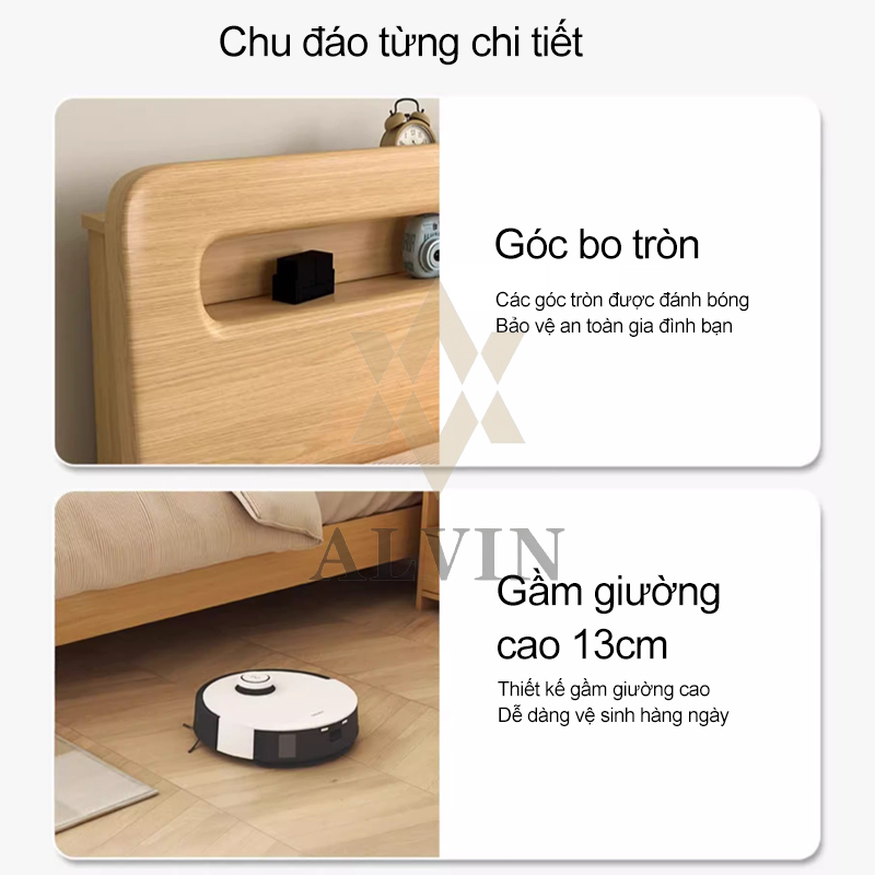 ALVIN Giường Ngủ Giường Pallet Gỗ Thông Mới  Đẹp Chất Lượng gỗ thật 100%1m8/1m5/1m2 | BigBuy360 - bigbuy360.vn