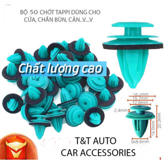 Bộ 50 chốt tappi, đinh tán nhựa chất lượng cao dùng cho ô tô (màu xanh lá cây).