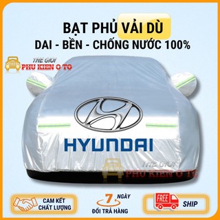 Bạt Phủ Ô Tô Vải Dù Oxford, Hyundai I10, I20, I30, Accent, Santafe, Tucson, Kona, Getz, Avante, Elantra, Sona