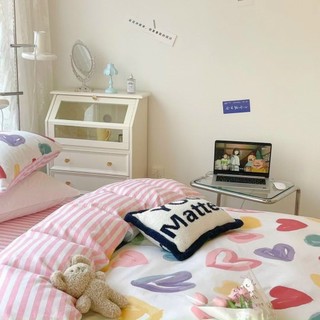 POLY | Set Chăn Ga Gối Cotton Poly 4 món -  Tim Hồng