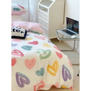 POLY | Set Chăn Ga Gối Cotton Poly 4 món -  Tim Hồng