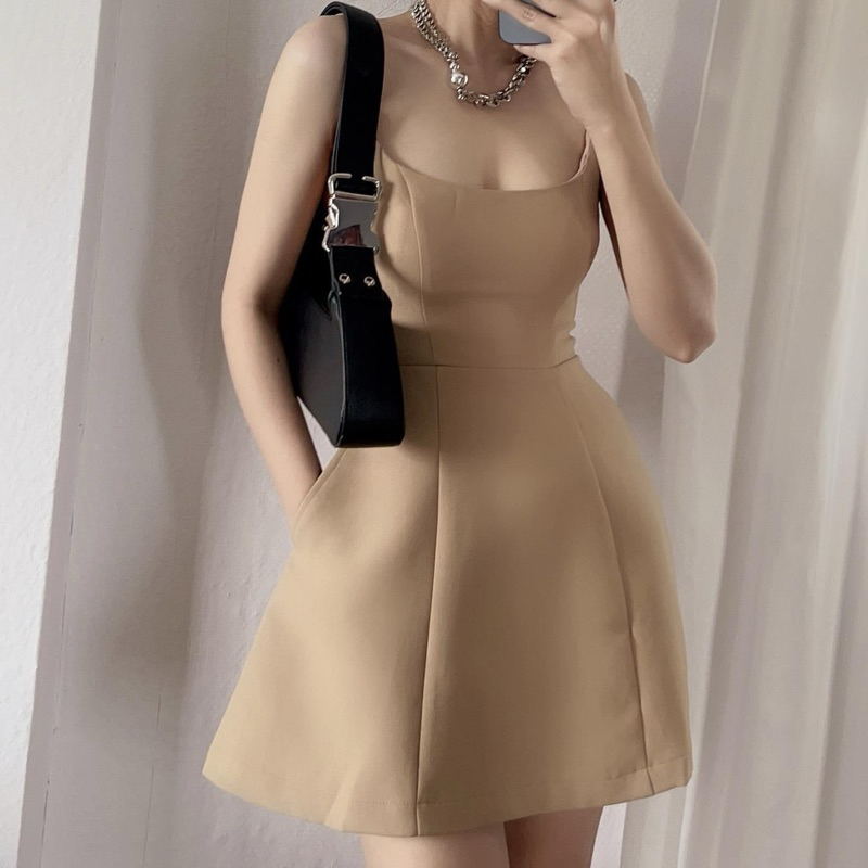 Đầm 2 Dây Dáng Xoè Có Túi