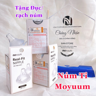 Tặng Đục Núm- Núm ti moyuum số 1 2 3 4 chính hãng, Núm ty Moyuum hàng Nhập khẩu tem công ty