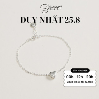 Lắc Tay, Vòng Tay Nữ Bạc 925 Cao Cấp SHIMMER SILVER MINI HEART Hình Trái Tim Nhỏ Quà Tặng Ý Nghĩa