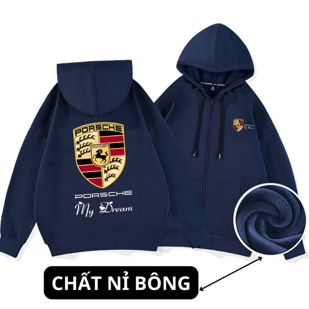 Áo Hoodie Nỉ cực ấm in hình đẳng cấp PORSCHE siêu đẳng cấp có đủ các màu