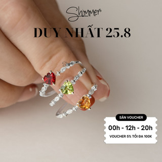 Nhẫn bạc nữ 925 cao cấp shimmer silver love stone các loại đá mang lại may mắn, nạp năng lượng phong thủy