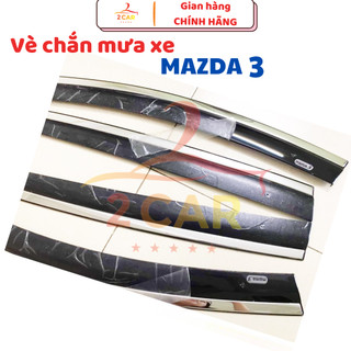 Vè che mưa chỉ INOX cao cấp xe Mazda 3/ Mazda3 đời 2015 2016 2017 2018 2019 2020 2021 2022 2023 2024