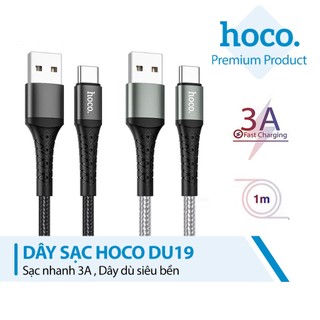 Cáp sạc Hoco DU19 Type-C sạc nhanh 3A dây dù truyền dữ liệu ổn định dài 1M