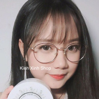 Kính Mắt tròn Vintage Korea Kim loại tăm mảnh đuôi nhọn