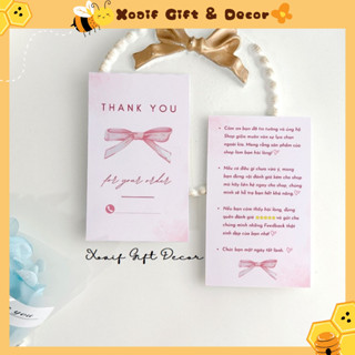 Combo 100 thiệp cảm ơn 2 mặt, card thank you cho shop tặng khách hàng