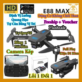 Flycam E88 MAX Chất Lượng 4K, Wifi Điều Khiển Từ Xa, Quay Phim và Chụp Ảnh Trên Không Bằng Điện Thoại