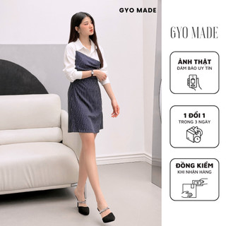 Đầm nữ sọc xanh GYOMADE® công sở thanh lịch | GV020B