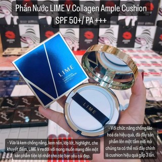 Phấn Nước LIME Real Cover Pink & V Collagen Ample SPF50 PA+++