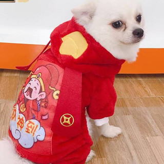 Áo Tết Thần tài có túi cho chó mèo
