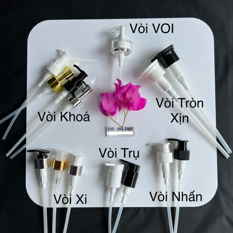 vòi nhấn Pump - vòi nhấn nhỏ giọt có khoá phi 24 màu đen/ xi vàng -  nhấn xịt giọt xà bông , nước rửa tay