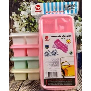 Khay đá nắp đậy 8 viên hpl56 - khuôn trữ thức ăn dặm cho bé bằng nhựa an toàn hofaco