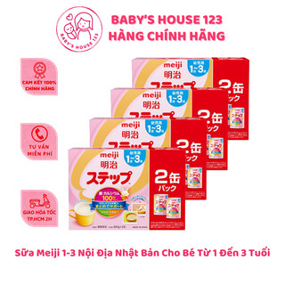 Combo 8 Hộp Sữa Meiji 1-3 Nội Địa Nhật Bản (Hộp 800gr x 8)