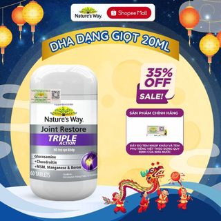 Glucosamine Nature's Way Joint Restore Triple Action Hỗ Trợ Xương Khớp Hộp 60 Viên