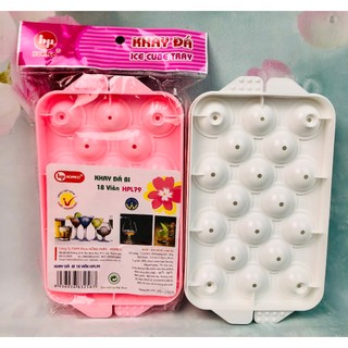 Khuôn làm thạch topping an toàn, tiện lợi 18 ngăn hình viên bi – Khay đá bi lớn 18 viên HPL79 Hồng Phát