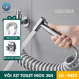  Vòi xịt toilet vòi xịt vệ sinh phòng tắm cao cấp INOX304 LH-9423 + tặng kèm giá đỡ ống dây lò xo 3 mét chất lượng cao 