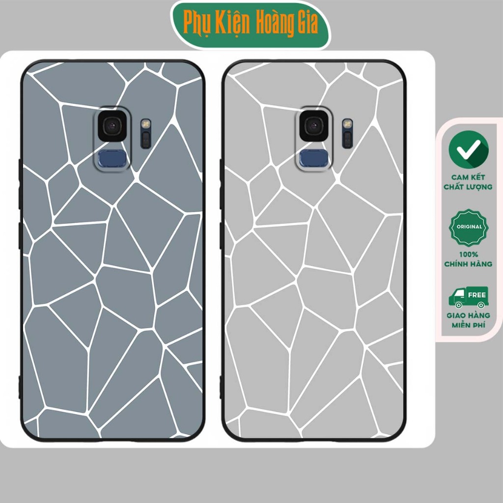 Ốp lưng Samsung S9 / Samsung S9 Plus / S9+ in họa tiết đen trắng,đường kẻ đa giác