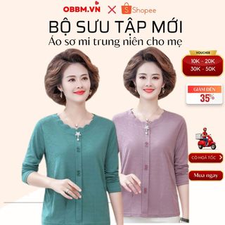 áo sơ mi nữ trung niên, áo sơ mi thun cho mẹ