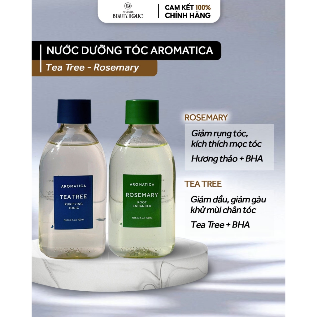 Nước xịt dưỡng giảm rụng, giảm gàu AROMATICA ROSEMARY - TEA TREE