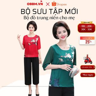 BỘ QUẦN ÁO TRUNG NIÊN, BỘ QUẦN ÁO CHO MẸ_-hoa Xuân