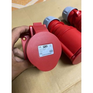 phích cắm + ổ cắm công nghiệp PCE 3 pha 4 chân 16A-32A made in ustria