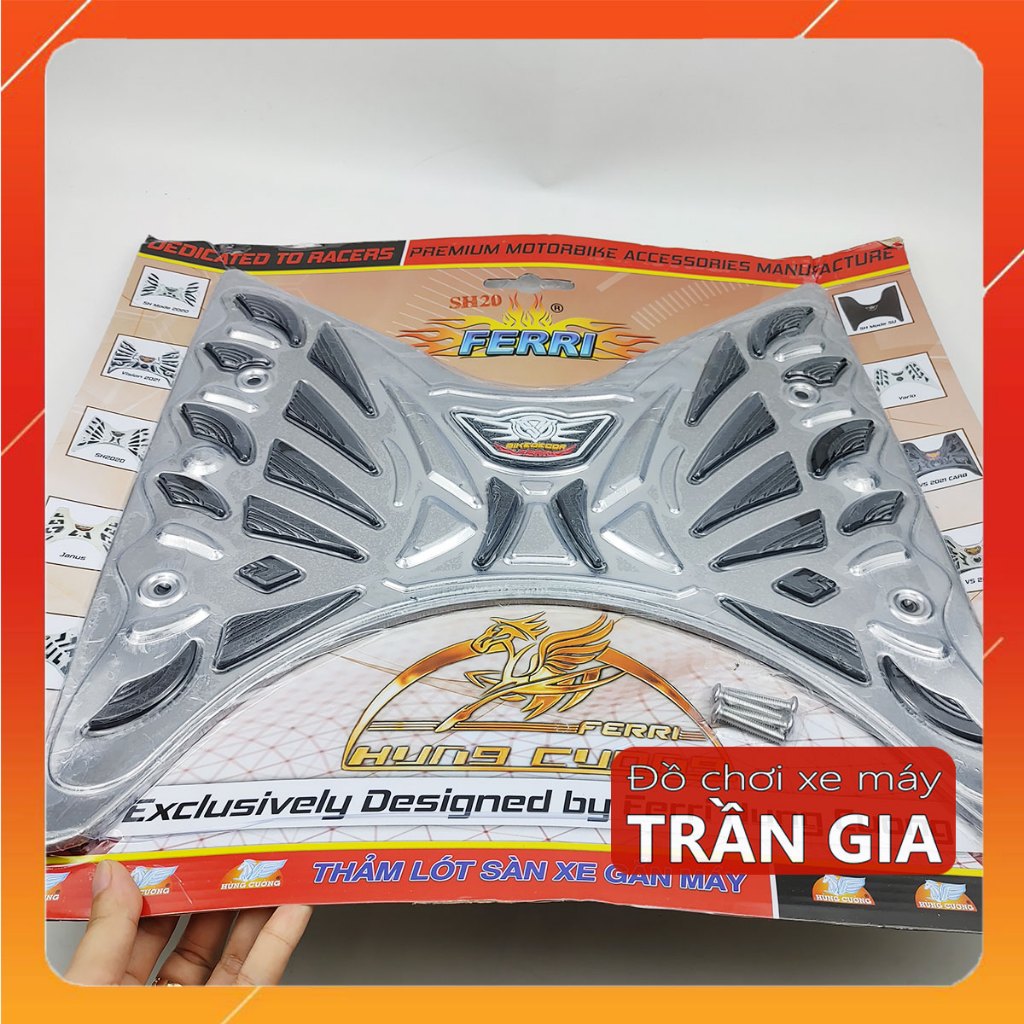  Thảm lót để chân INOX xe Sh nam 125i 150i 160i năm 2020-2021-2022-2023-2024 mới nhất tấm trải sàn gác chân 125 150 160 