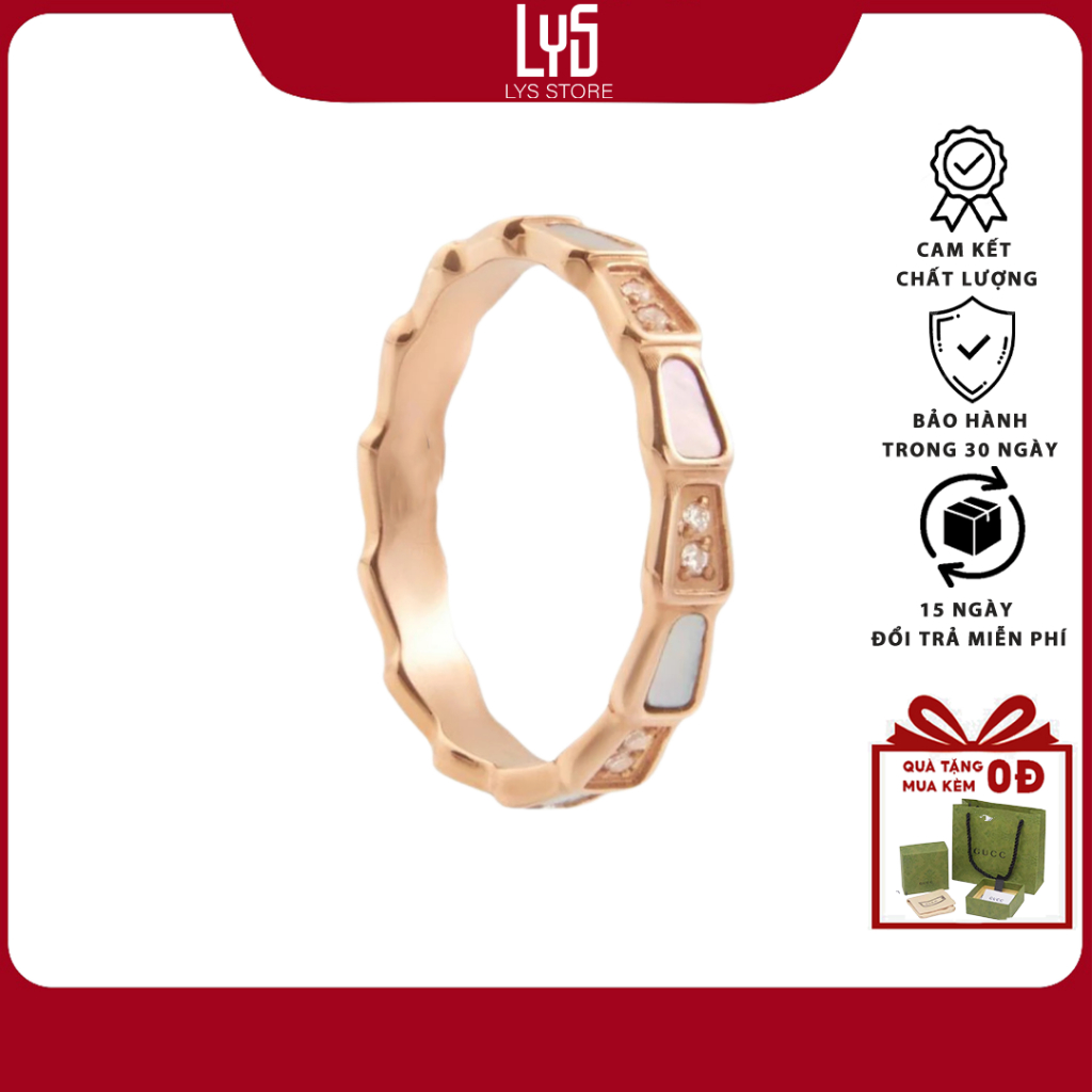 Nhẫn nữ Serpenti Viper Ring Fullbox 8047 - Nhẫn Nữ Khảm Trai Khắc tên theo yêu cầu