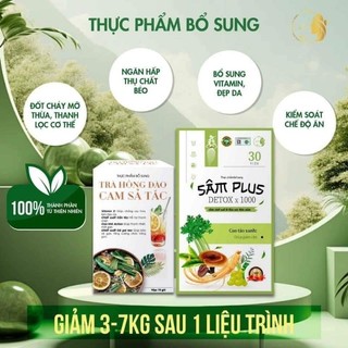  Tách lẻ 5_10 gói kẹo Sâm Plus Detox x1000 tặng Hồng Trà Đào 