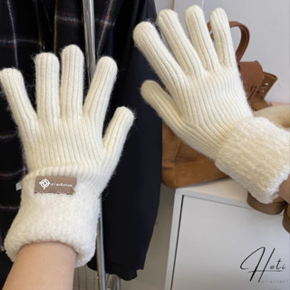 Găng Tay Len Nữ dệt kim Cổ Tay Lông Cừu, bao tay giữ ấm mùa đông cho nữ, Có thể sử dụng Điện Thoại khi mang- HOTI- GT056