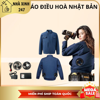 Áo điều hòa chính hãng Nhật Bản pin 20.000mAh công suất quạt 12V cực khỏe chống nóng, an toàn.