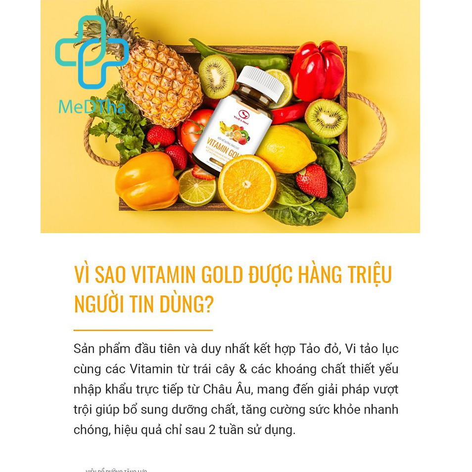 Viên bổ dưỡng tăng lực VITAMIN GOLD - Tuệ Linh (Hộp 30 viên)