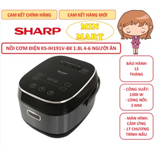 Nồi cơm cao tần Sharp KS-IH191-BK 1.8 lít, lòng nồi siêu dày, chính hãng, bảo hành 12 tháng