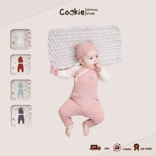 Bộ Quần Áo Sơ Sinh Cookie  Dài Tay Cài Chéo Liền Thân Size Từ 0 Đến 9 Tháng