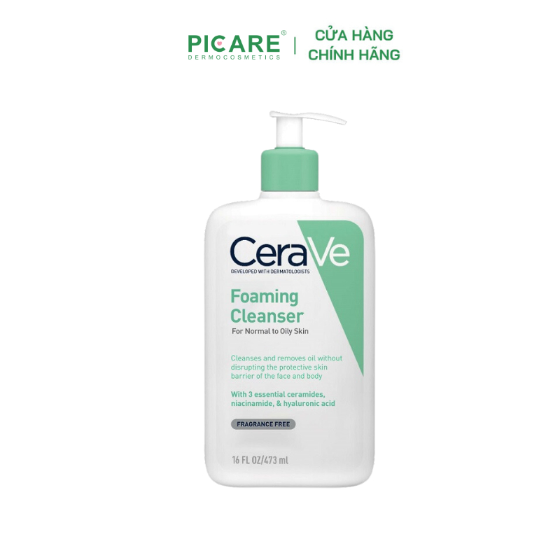 Sữa rửa mặt cho da thường đến da dầu CeraVe Foaming Cleanser Gel Moussant ( 88ml , 236ml , 473ml )