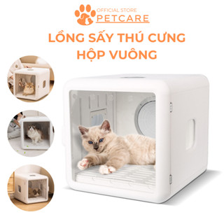 Lồng sấy hình vuông dành cho thú cưng, công suất cao giúp sấy khô lông nhanh chóng, có đèn UV khử khuẩn bảo vệ thú cưng
