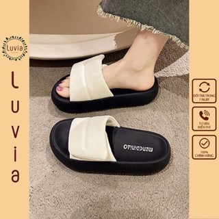 Dép nữ đế xuồng cao cấp quai dán bản ngang Luvia X119DN (DÉP FORM NHỎ -  CHÂN MẬP TĂNG 1 SIZE)