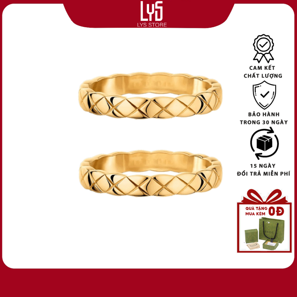 Nhẫn đôi nam nữ Coco Crush Ring -Nhẫn đôi khắc tên theo yêu cầu 8273