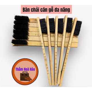 Bàn chải cán gỗ đa năng. Bàn chải cán gỗ vệ sinh chi tiết máy chuyên dụng, bàn chải cán dài