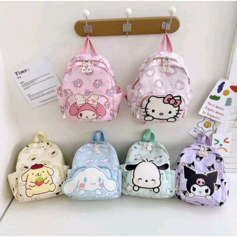 Ba lô cho bé đi học mầm non mẫu giáo hoạt hình sanrio kuromi, cinnamoroll, melody, kitty, pochacco, purin đáng yêu
